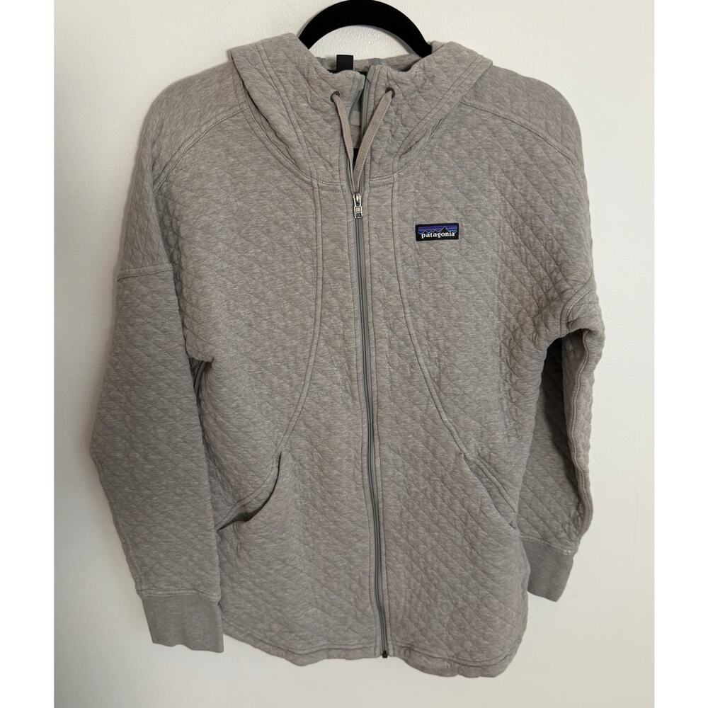 Patagonia Quilted Grey Full Zip Hoodie Women's size medium